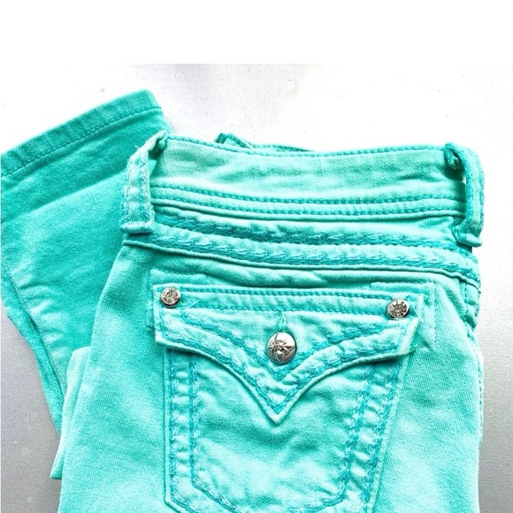 Miss Me Aqua Ankle Skinny Jeans Size 28 🩵 - Picture 5 of 13